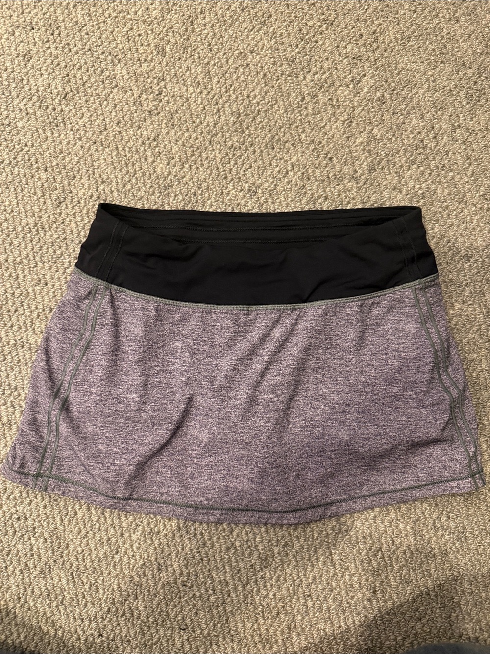 Women's black and white Athletic Skort with Black Waistband
